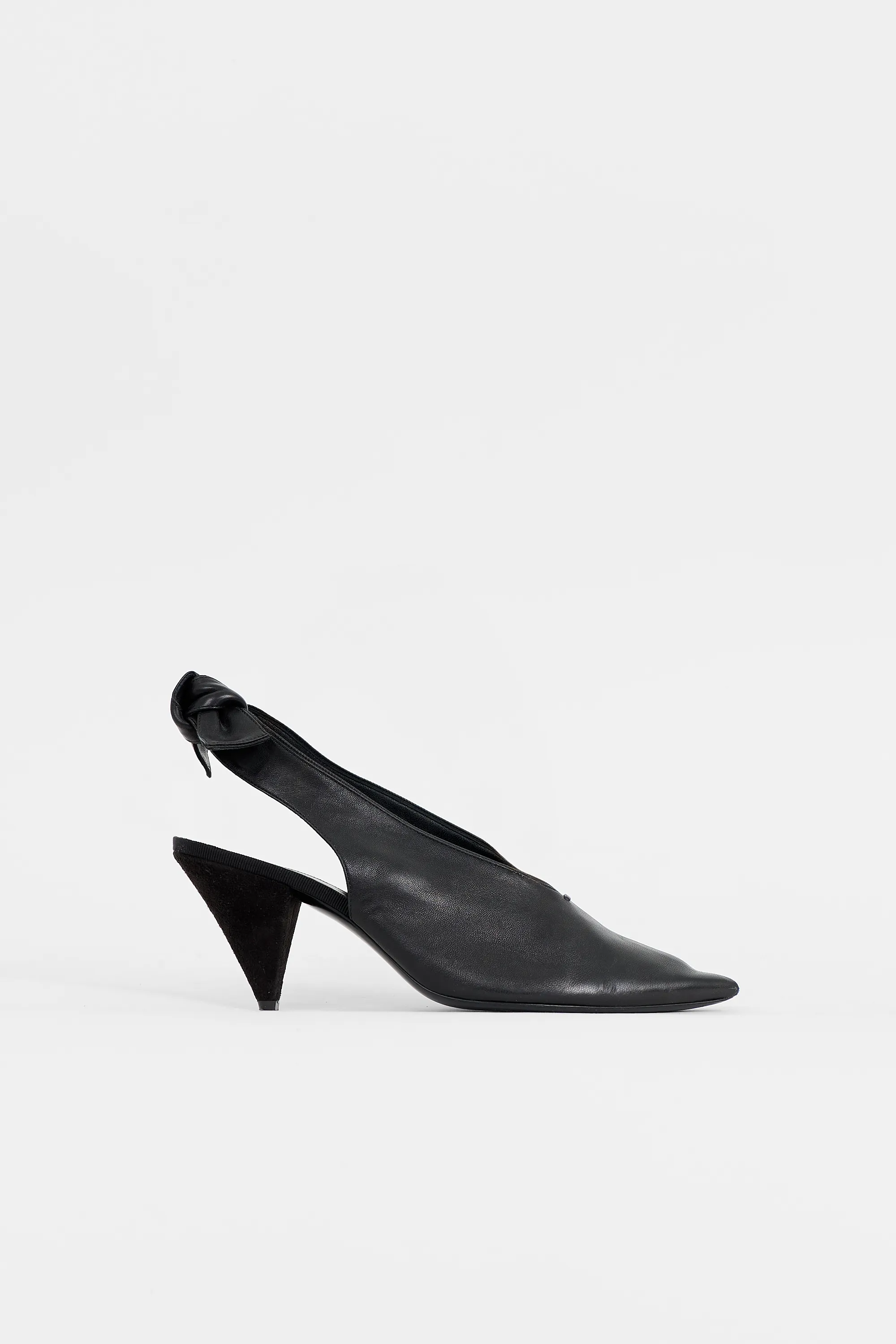 Leather V-Neck Slingback Pump sold by VSP Consignment