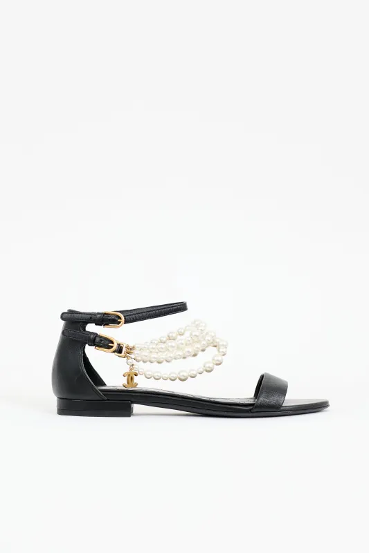Leather Faux Pearl CC Sandal sold by VSP Consignment