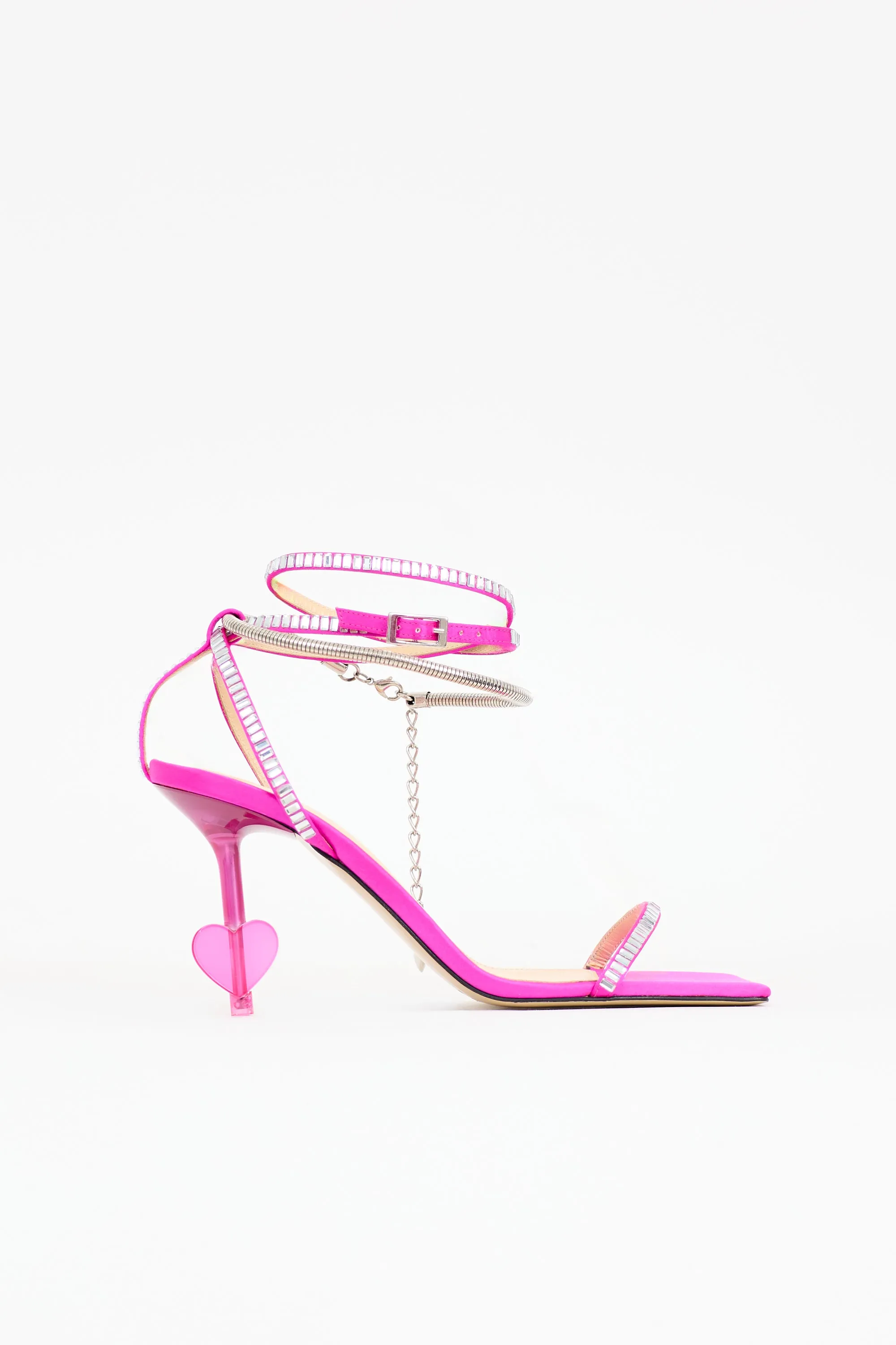 Satin Embellished Heart Sandal sold by VSP Consignment
