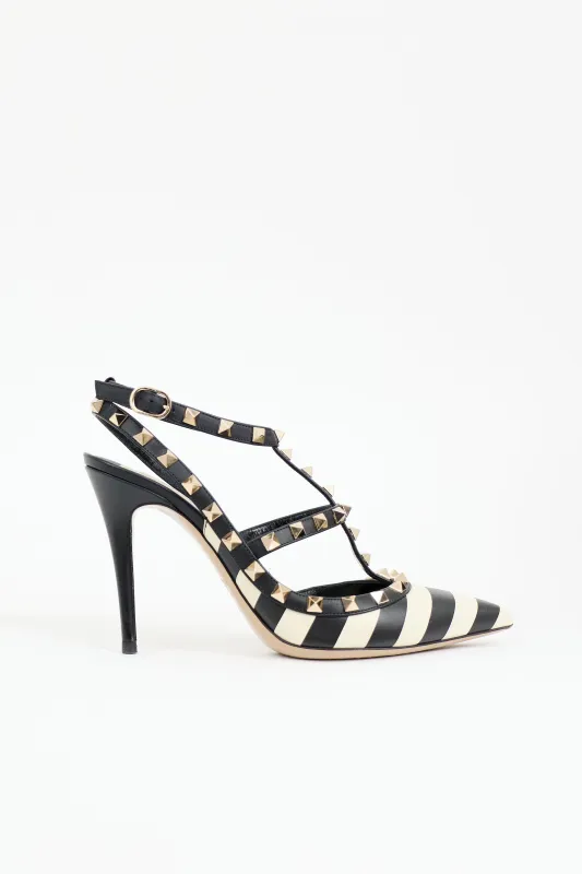 Striped Rockstud Cage Pump made by Valentino