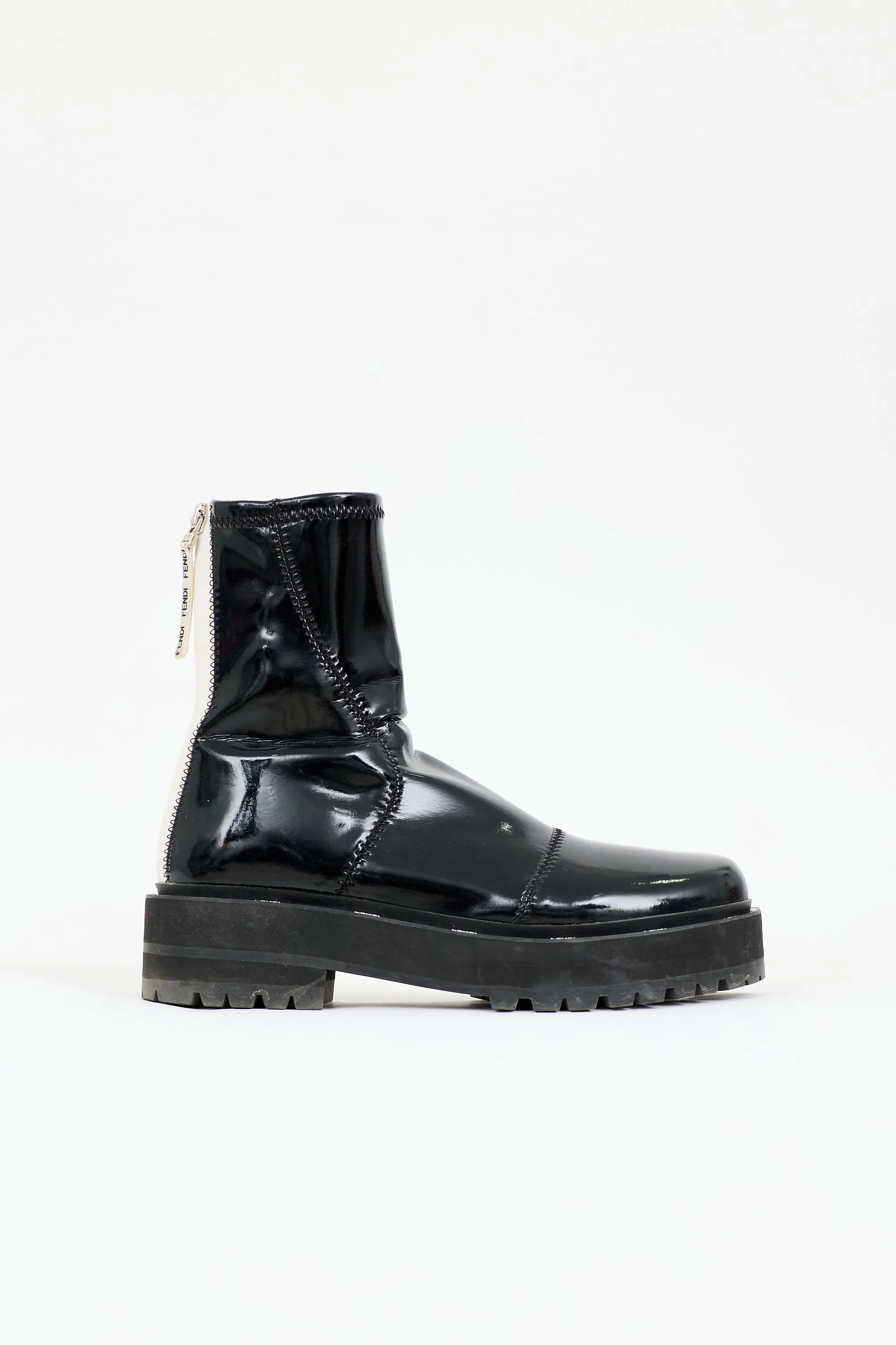Vinyl Combat Boot sold by VSP Consignment