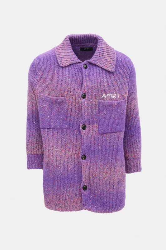 Wool Embroidered Logo Cardigan made by AMIRI