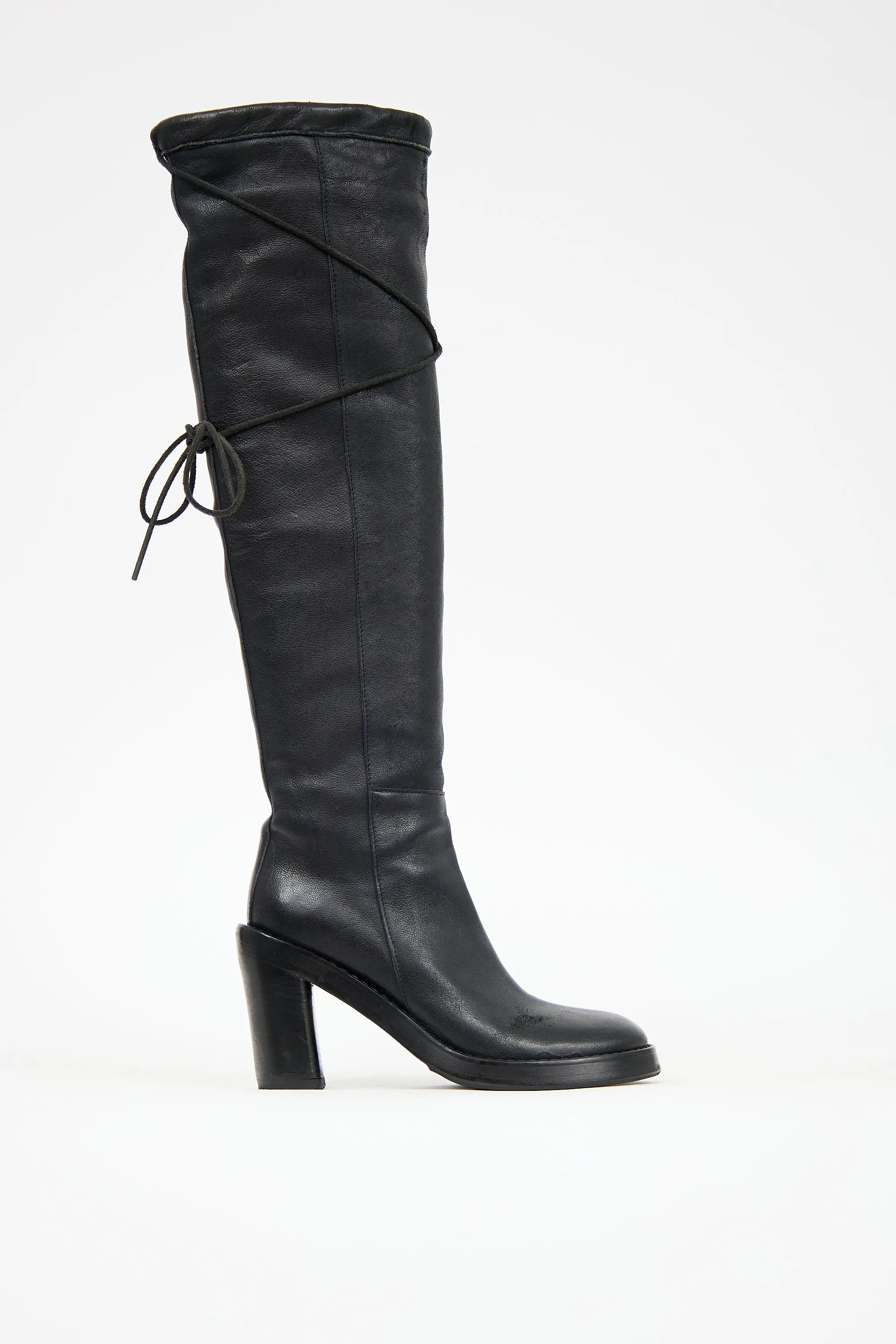 FW 2002 Leather Knee High Tie Boot sold by VSP Consignment