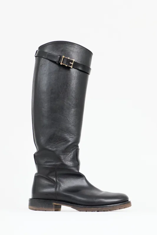 Leather Knee Boot made by Valentino