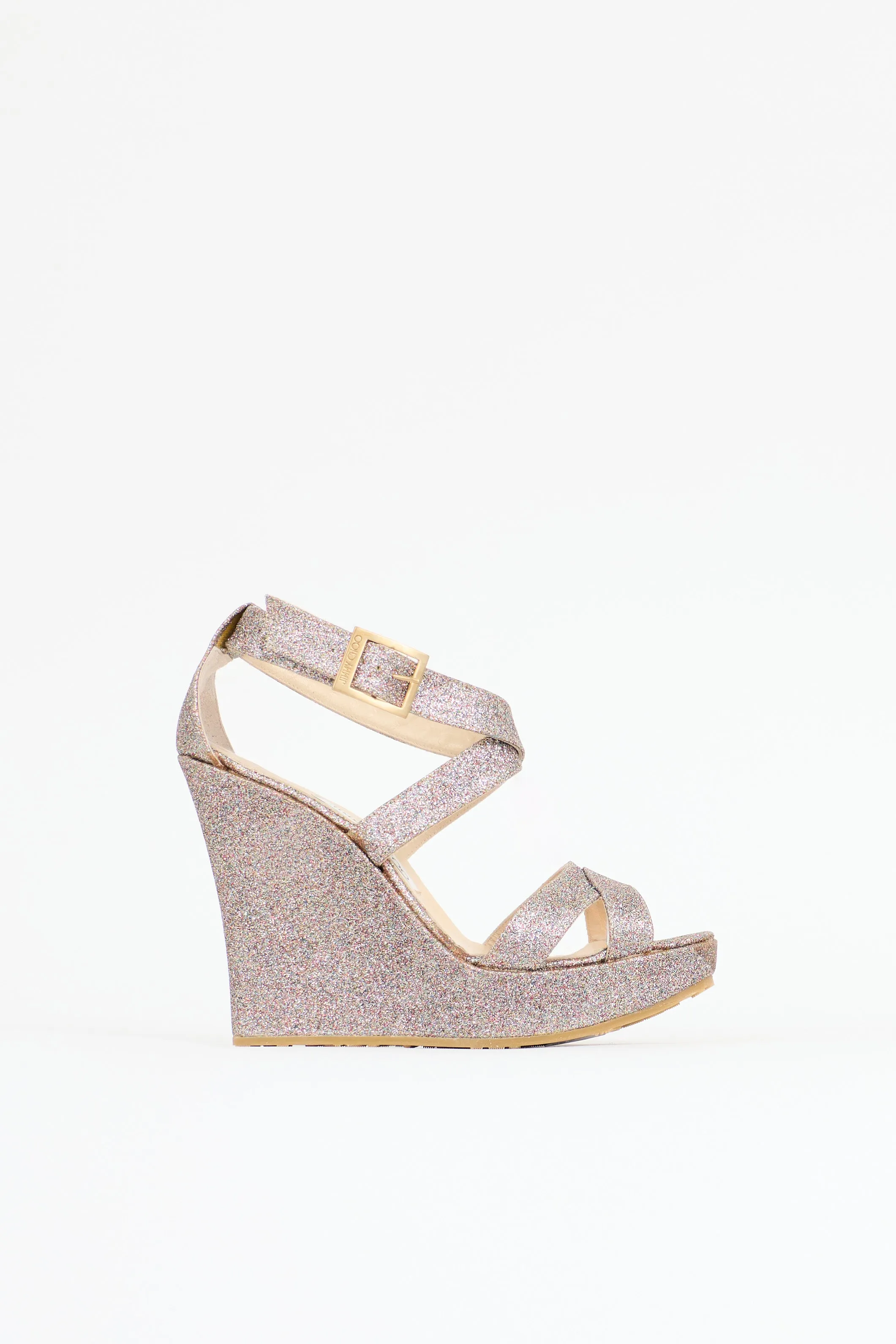 Glitter Penny Wedge Sandal sold by VSP Consignment