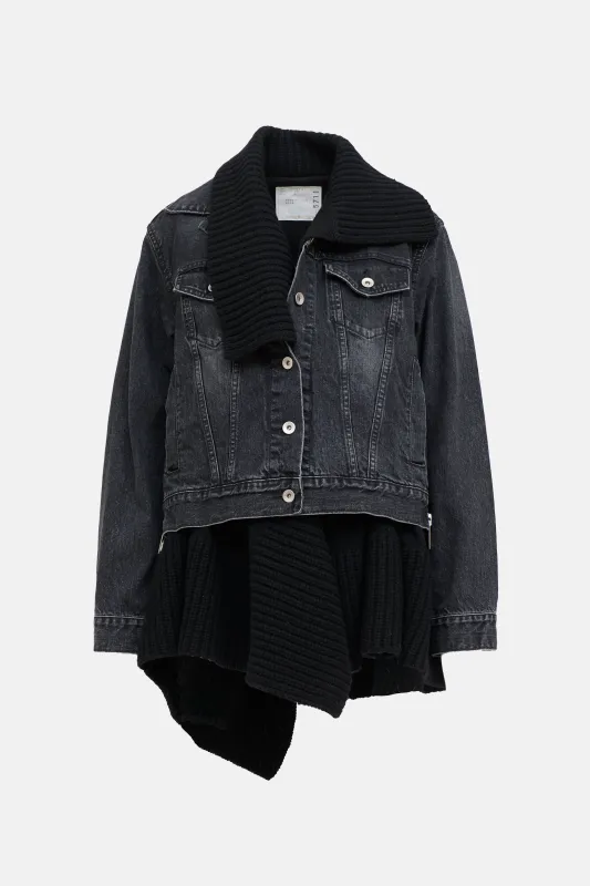 Denim Knit Blouson Jacket sold by VSP Consignment