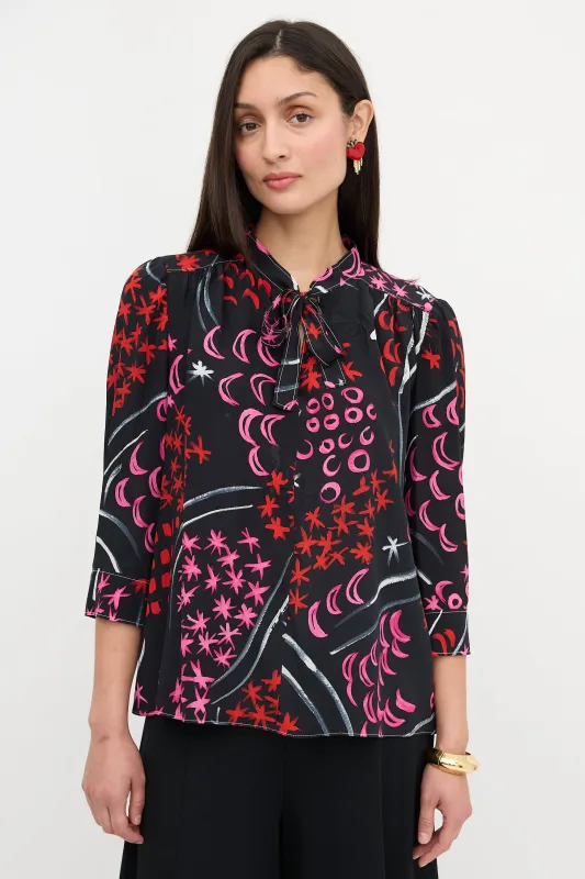 Silk Printed Blouse sold by VSP Consignment
