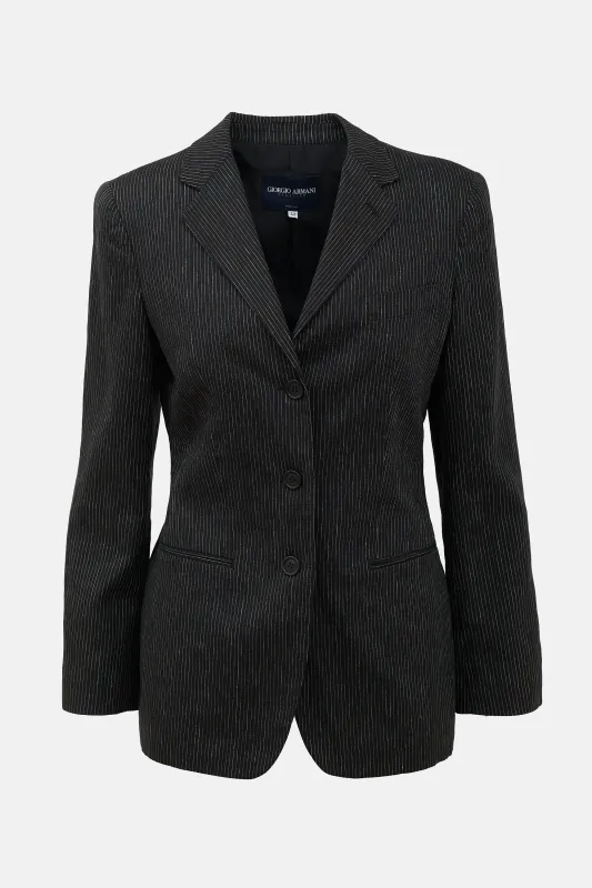 Classico Linen Pinstripe Blazer sold by VSP Consignment