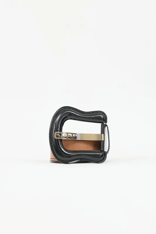 Leather & Patent Belt sold by VSP Consignment