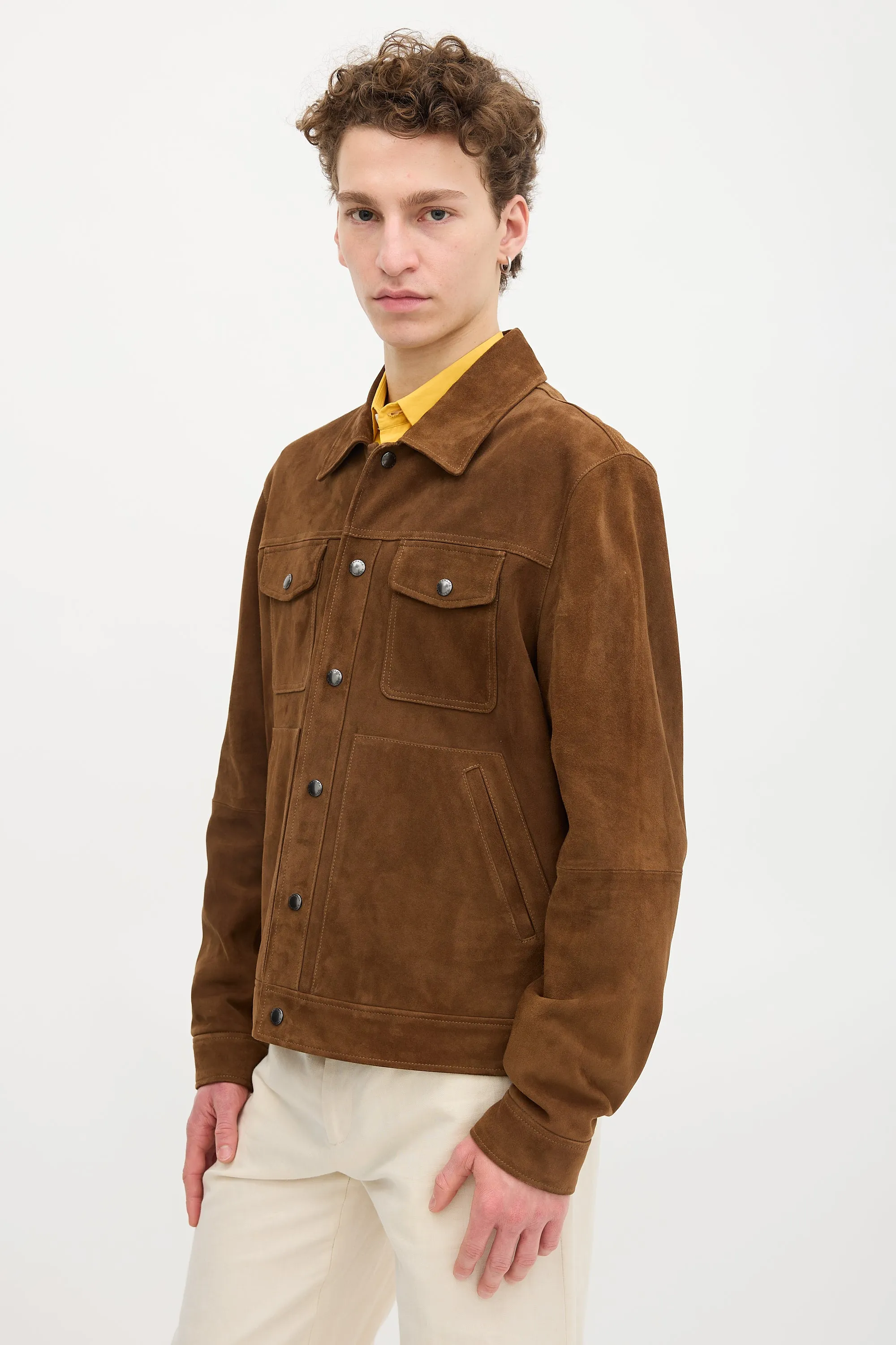 Suede Snap Button Jacket sold by VSP Consignment product image thumbnail 3