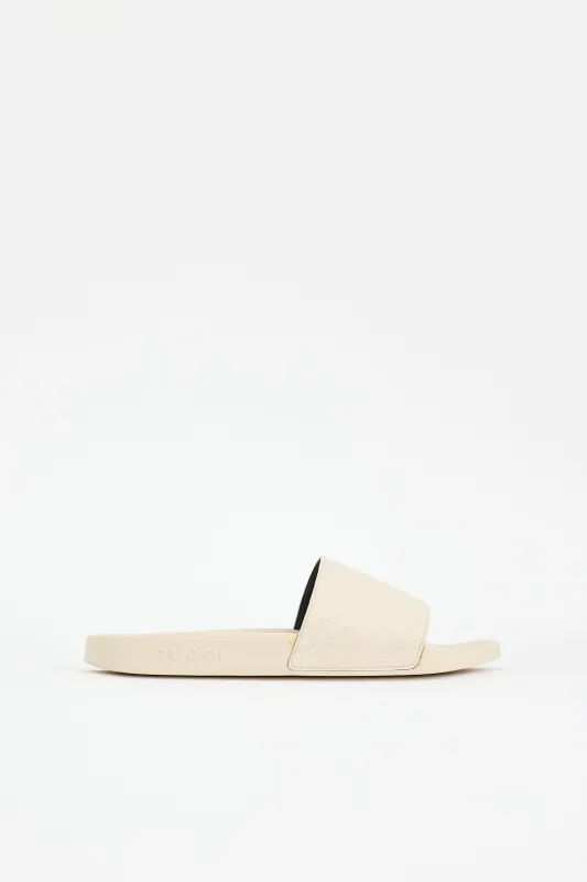 Leather & Rubber Microguccissima GG Slide made by Gucci