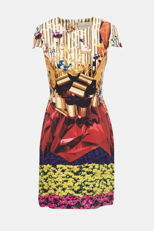 Silk Mixed Print Dress made by MARY KATRANTZOU