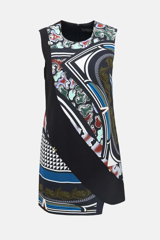 Mixed Print Shift Dress made by Versace