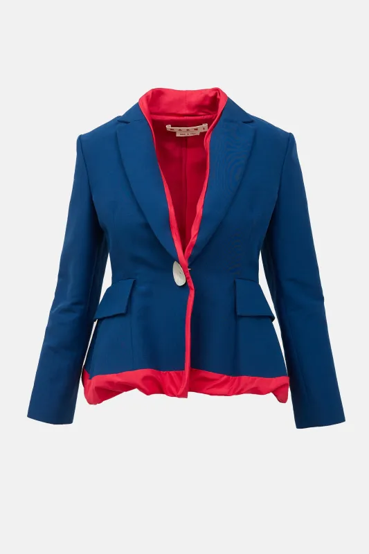 Silk Peekaboo Color Block Blazer made by Marni