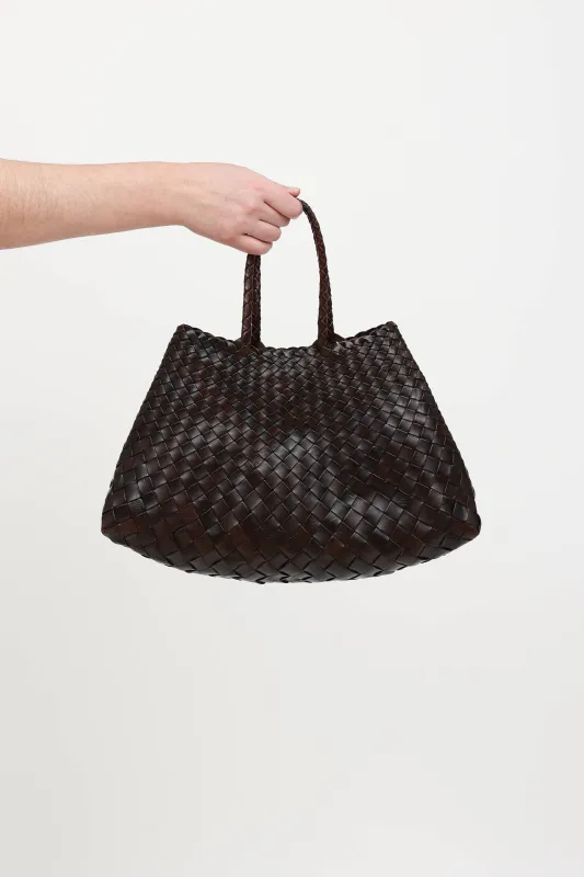Leather Woven Top Handle Bag sold by VSP Consignment