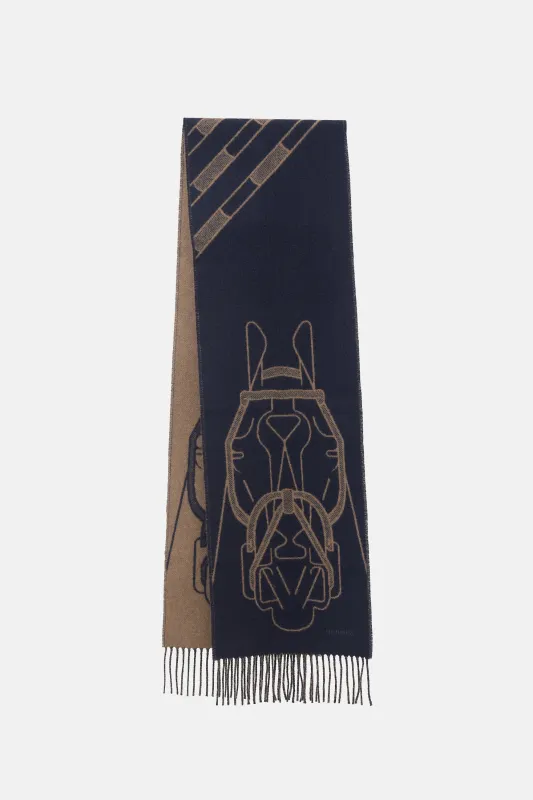 Cashmere Tete-a-Tete Equestre Scarf made by Hermes