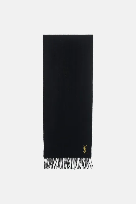 Wool Cassandre Logo Scarf made by Yves Saint Laurent