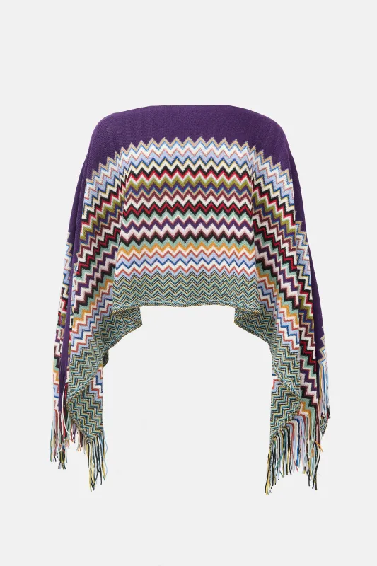 Wool Blend Zig Zag Shawl sold by VSP Consignment