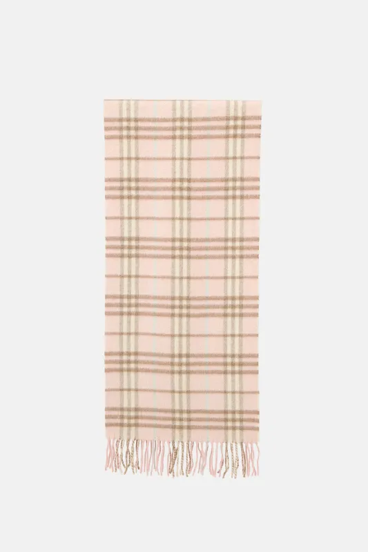 Cashmere Check Fringe Scarf sold by VSP Consignment