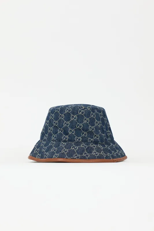 Denim Monogram Supreme Bucket Hat made by Gucci