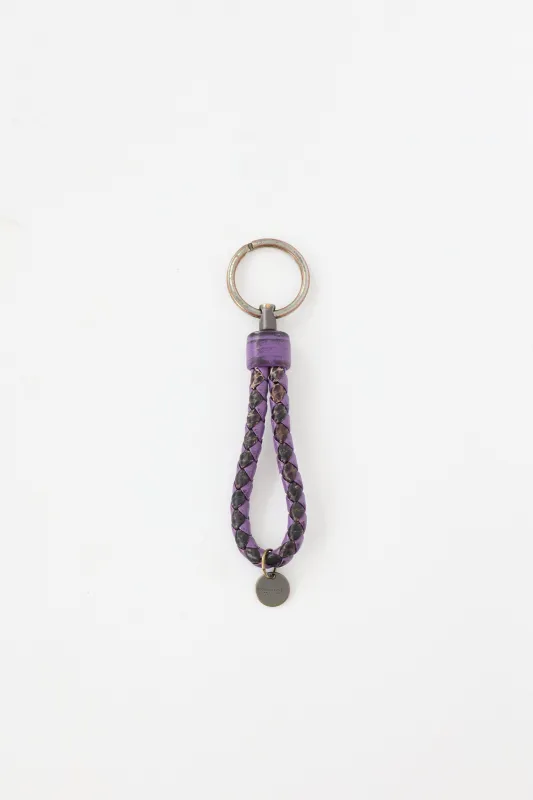 Intrecciato Leather Keychain sold by VSP Consignment