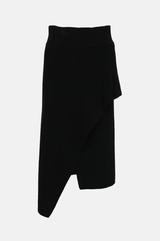 Wool Asymmetrical Skirt made by Sacai