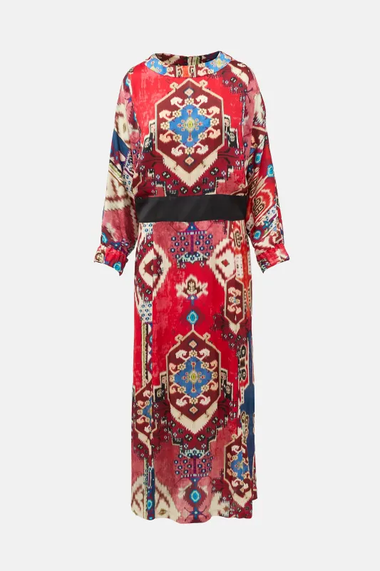 Satin Printed Maxi Dress made by VSP Consignment