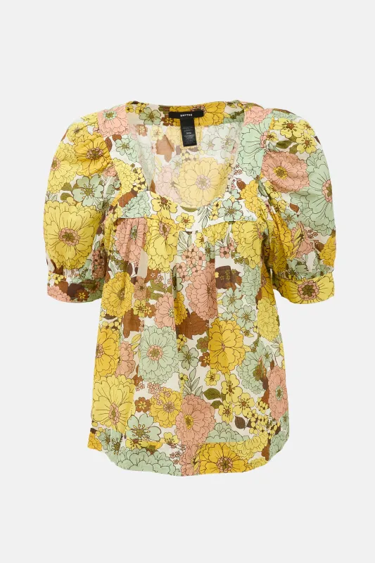 Floral Puff Sleeve Blouse made by Smythe