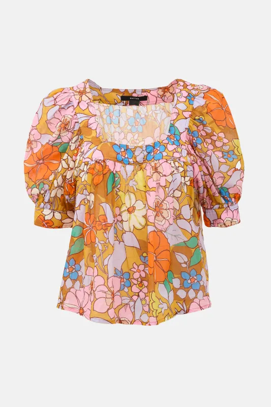 Floral Puff Sleeve Blouse made by Smythe