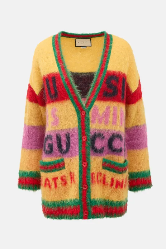 100 Mohair Striped Cardigan made by Gucci