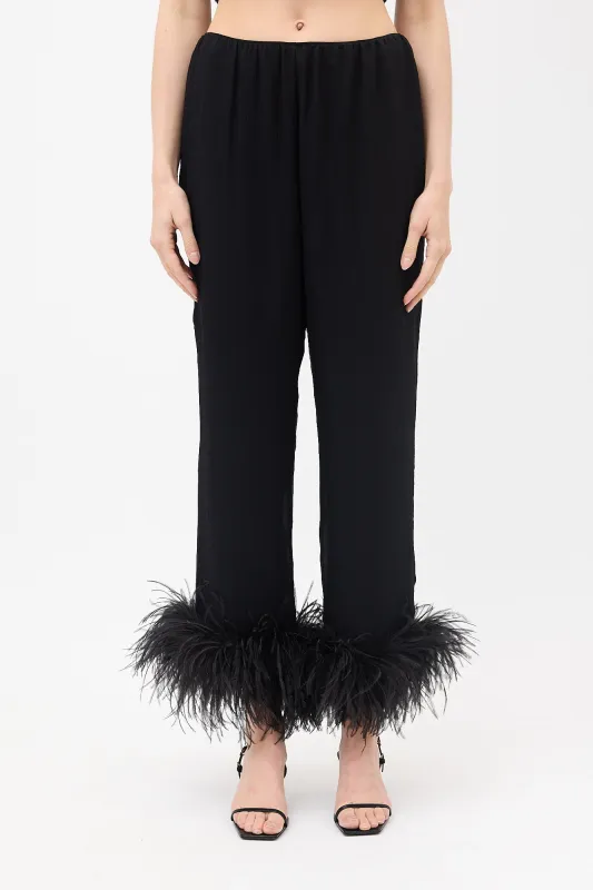 SS 2017 Silk Feather Trim Trouser sold by VSP Consignment