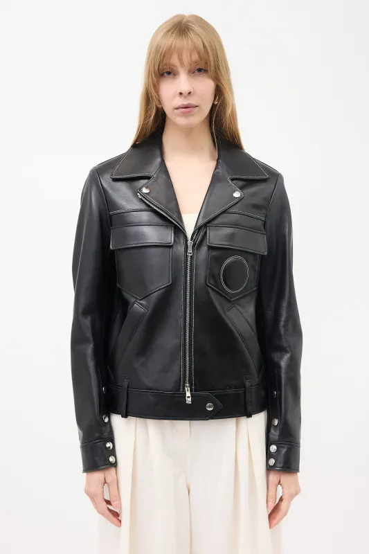 Leather Biker Jacket sold by VSP Consignment