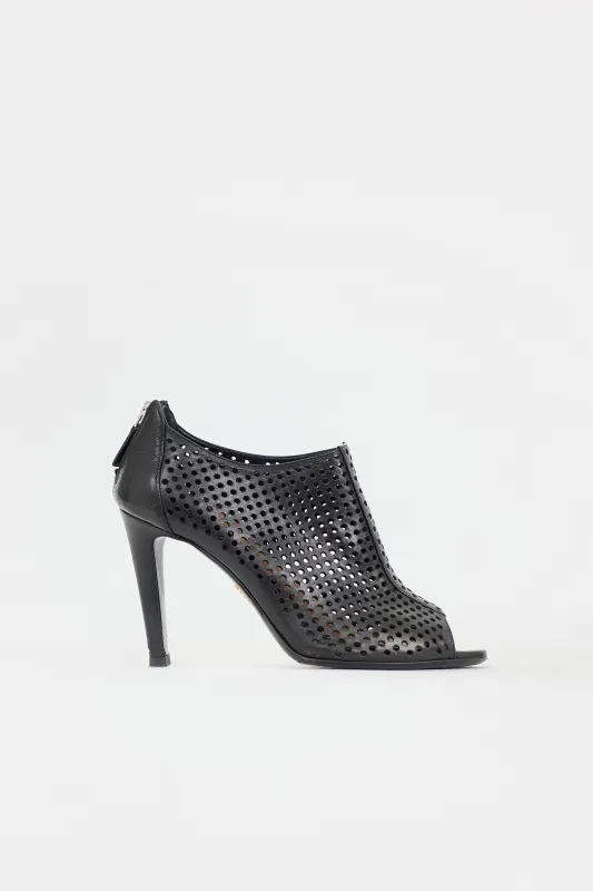 Laser Cut Leather Bootie sold by VSP Consignment