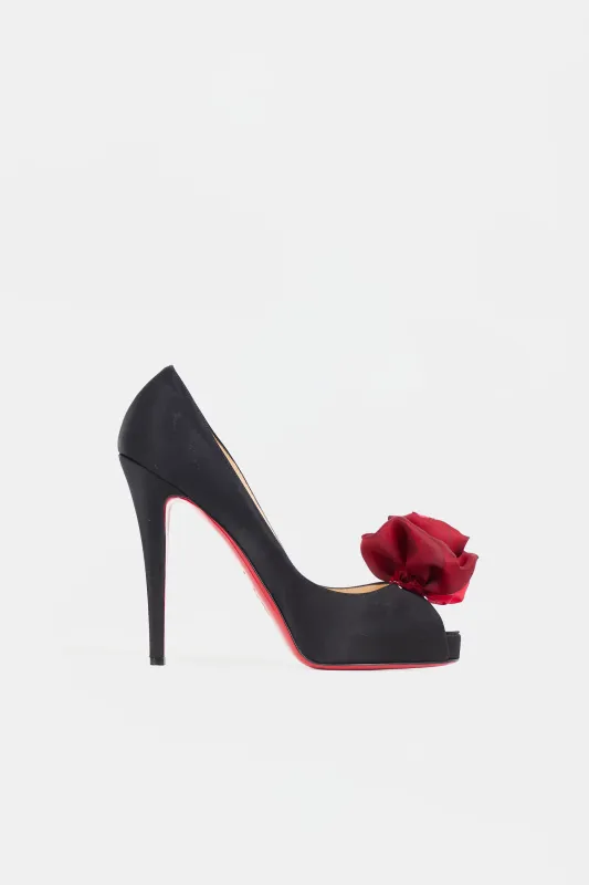 Satin Bellarose Applique Pump sold by VSP Consignment