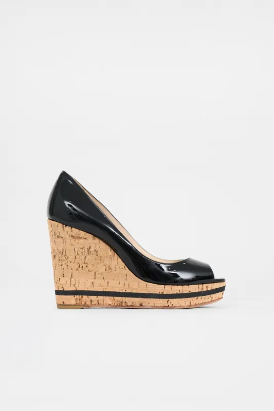 Patent & Cork Wedge Sandal sold by VSP Consignment