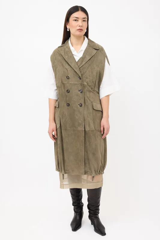 Suede Double Breasted Vest made by Brunello Cucinelli