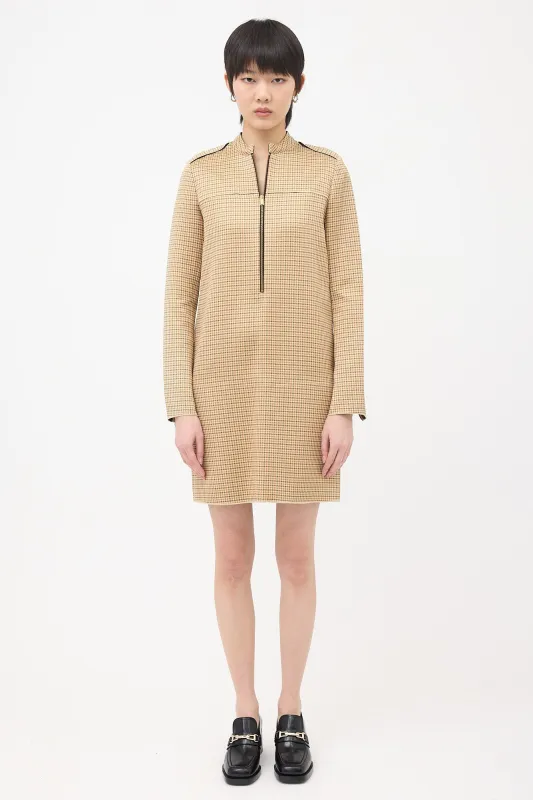 2000s Silk & Wool Printed Dress made by Celine