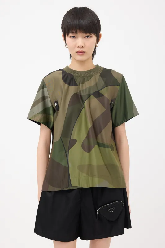 Nylon Printed Pleat Top made by Sacai