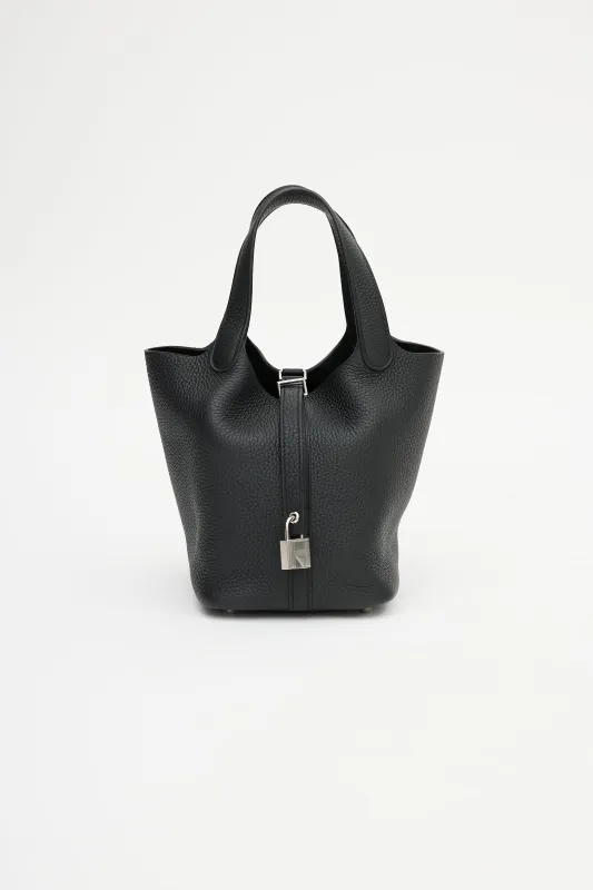 2022 Noir Clemence Picotin 18 Lock Bag made by Hermes