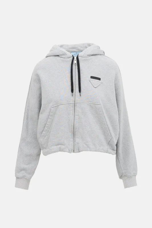 Logo Zip Hoodie made by Prada