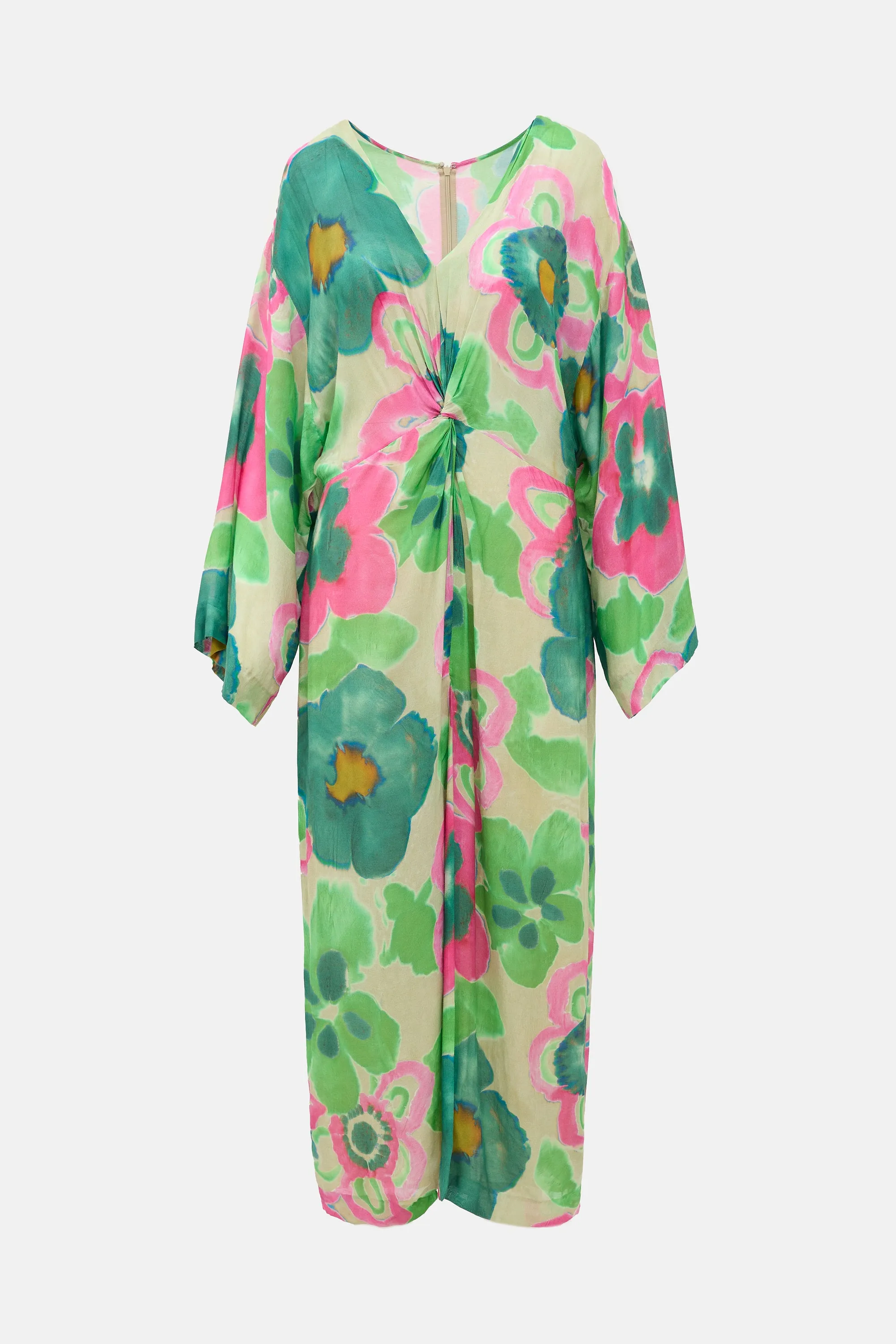 Abstract Floral Twist Dress sold by VSP Consignment