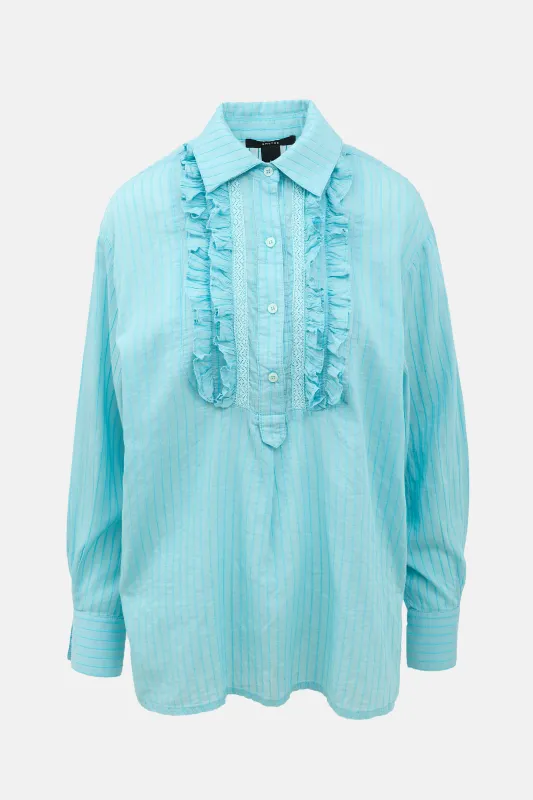 Ruffled Placket Shirt made by VSP Consignment