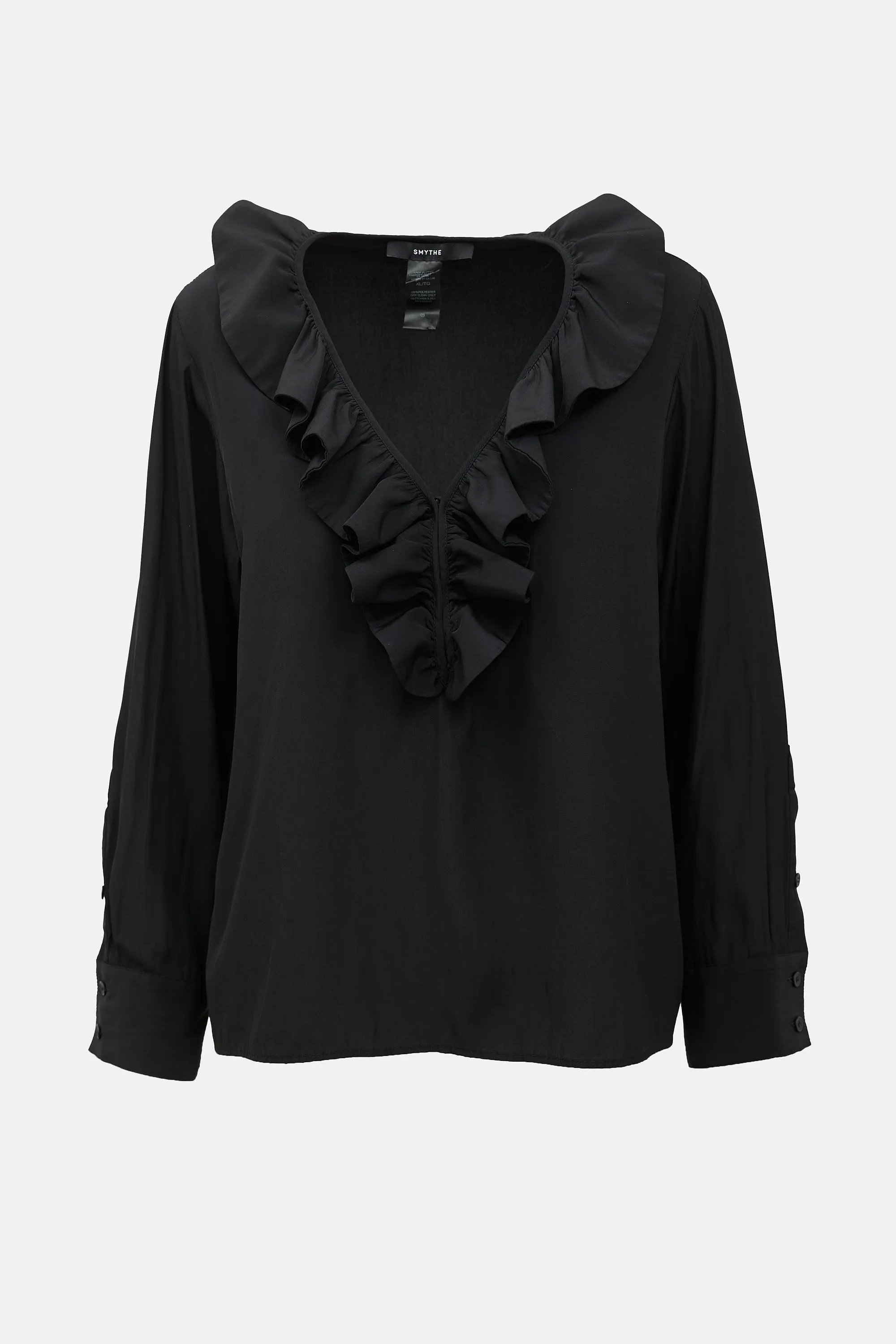 Deep V Ruffle Blouse sold by VSP Consignment