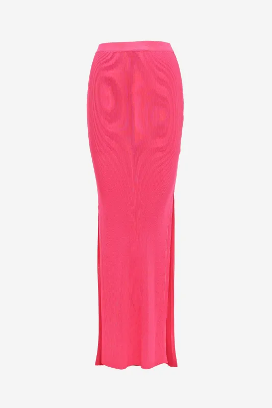 Ribbed Long Skirt made by GAUGE81