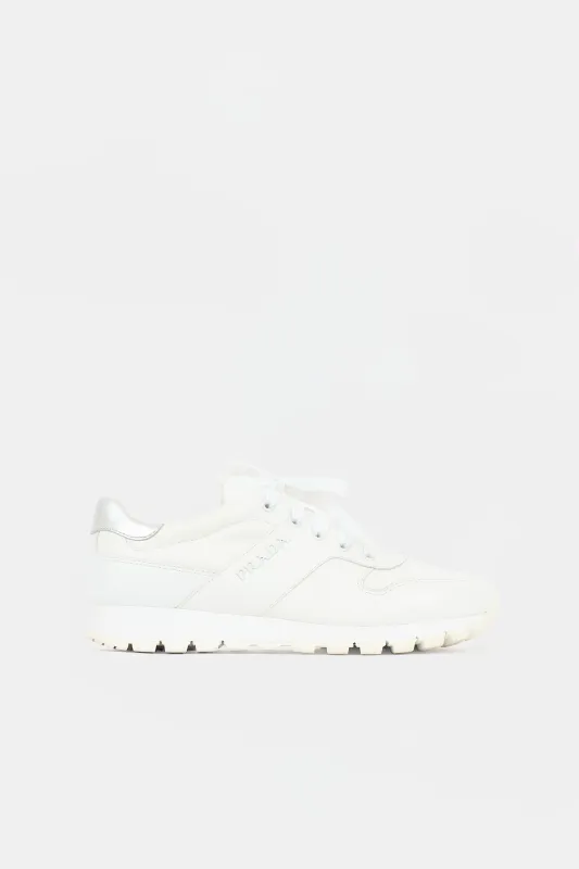 Leather Match Race Sneaker made by Prada