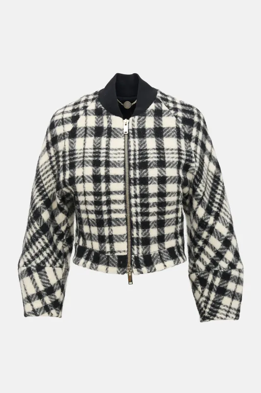 Wool Plaid Bomber Jacket made by Stella McCartney