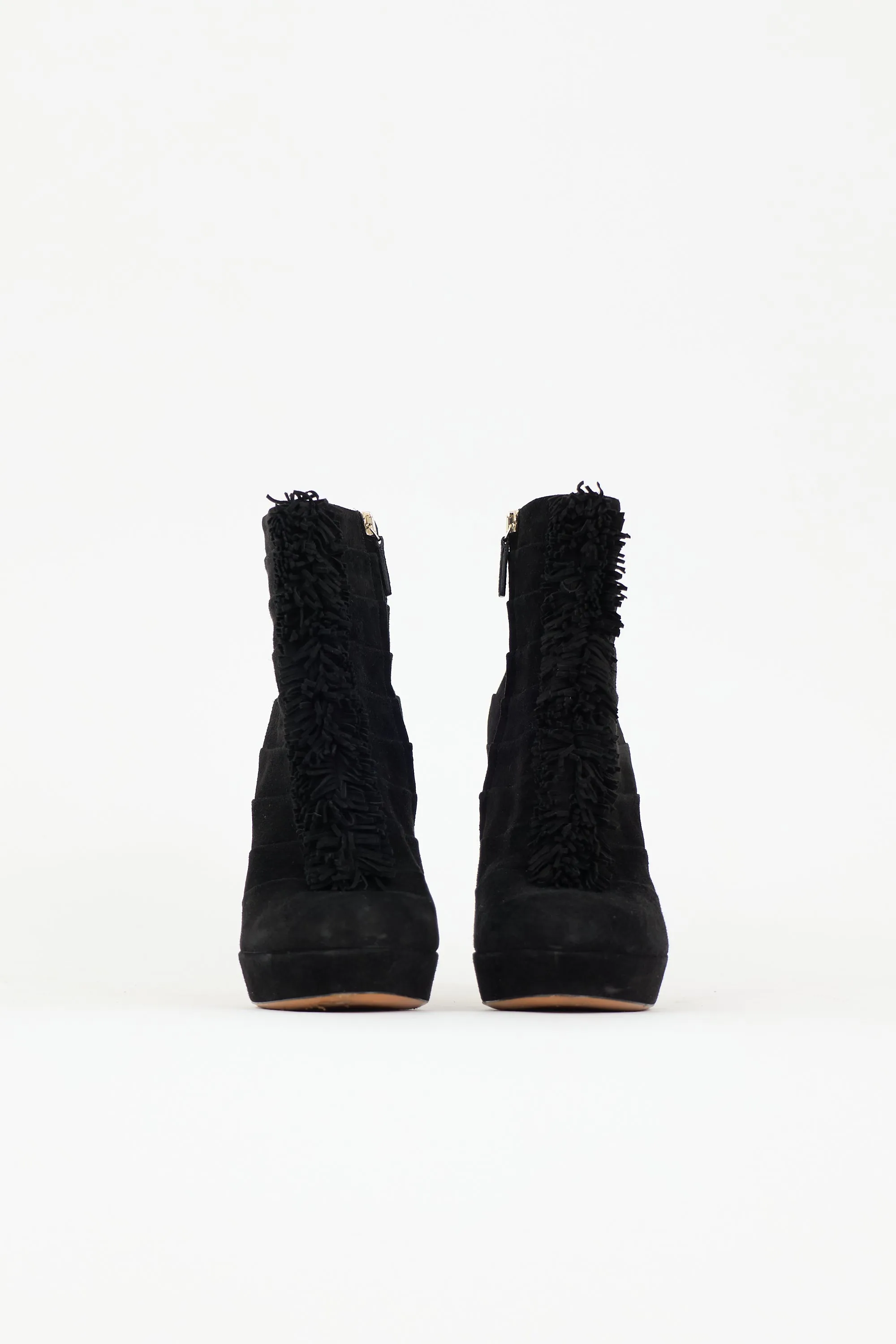 Suede Fringe Youma Platform Boot sold by VSP Consignment product image thumbnail 3