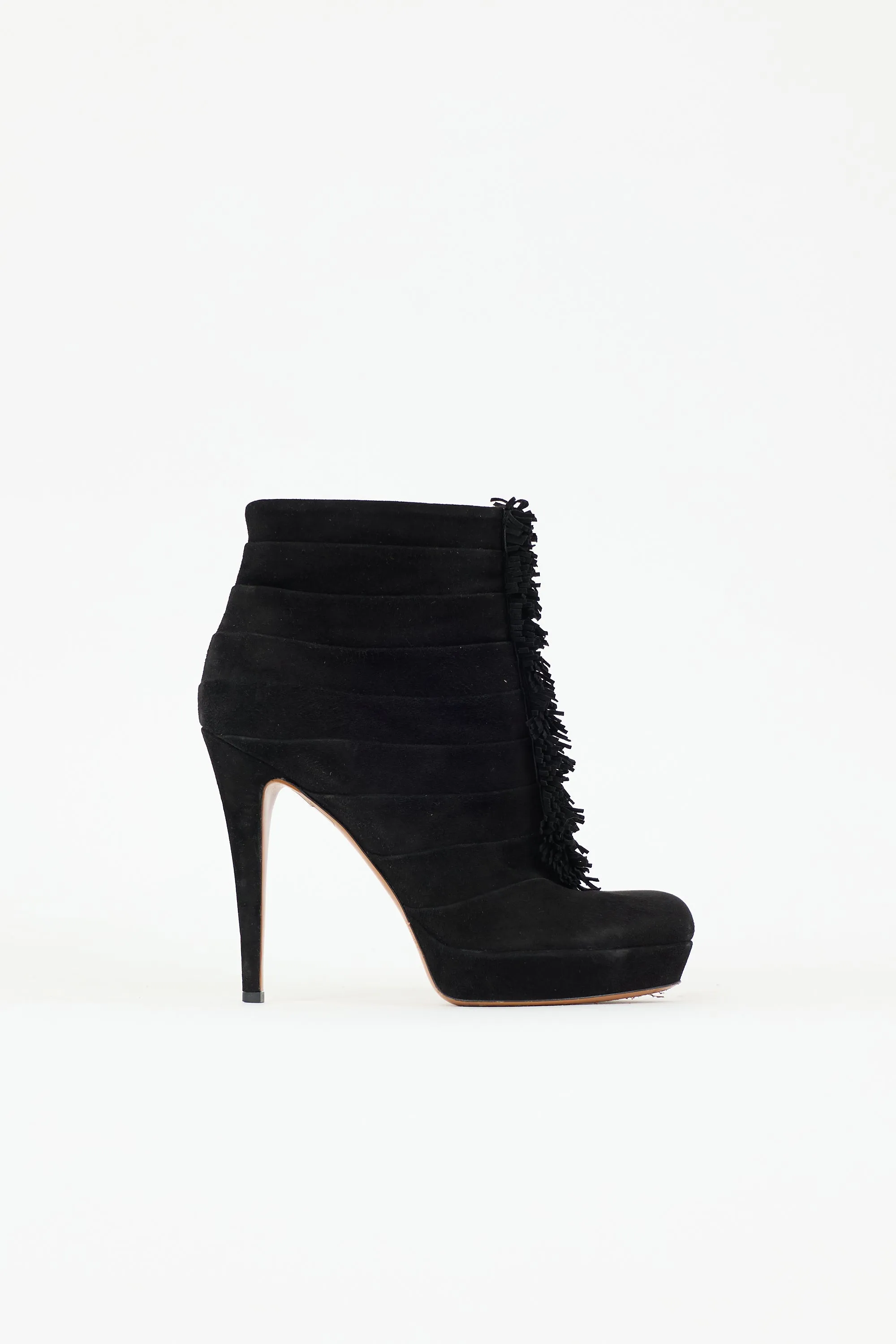 Suede Fringe Youma Platform Boot sold by VSP Consignment
