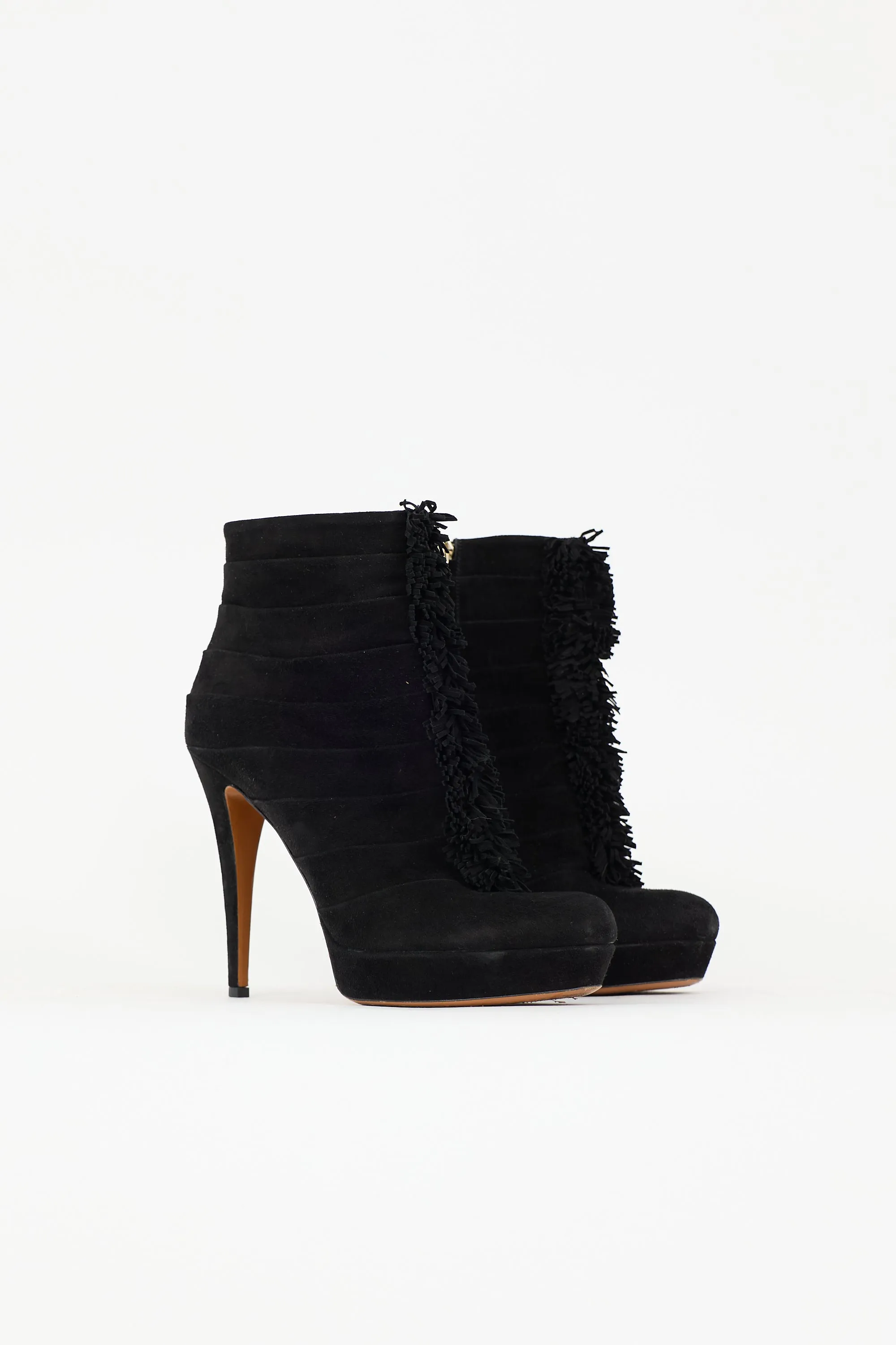 Suede Fringe Youma Platform Boot sold by VSP Consignment product image thumbnail 2