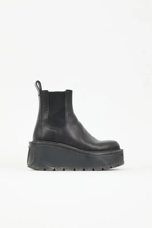 Leather VLogo Uniqueform Boot sold by VSP Consignment